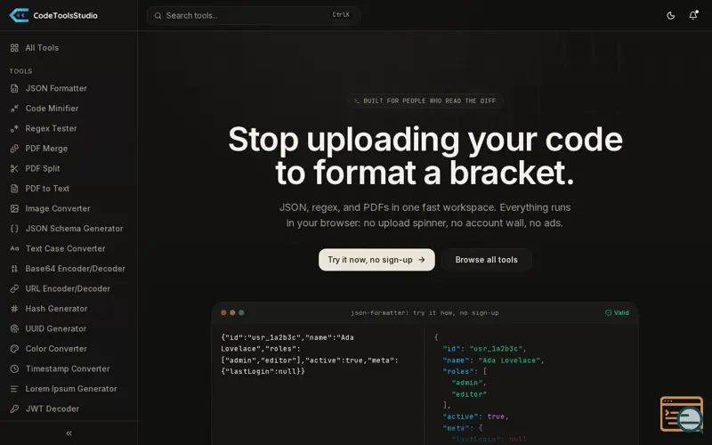 Screenshot of Code Tools Studio