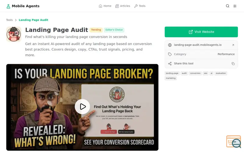 Screenshot of Autter - Landing Page Auditor