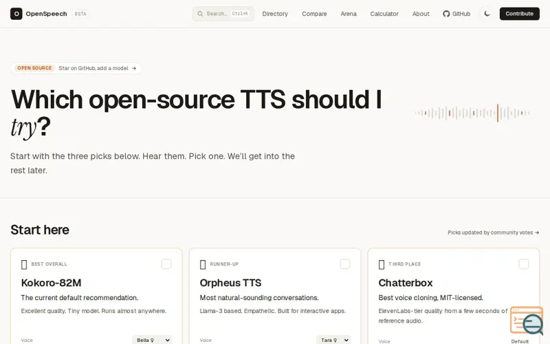 Screenshot of OpenSpeech