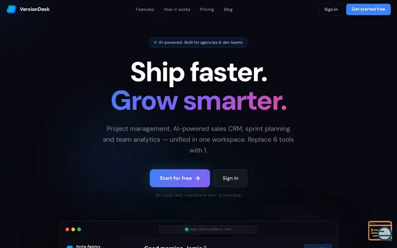 Screenshot of VersionDesk