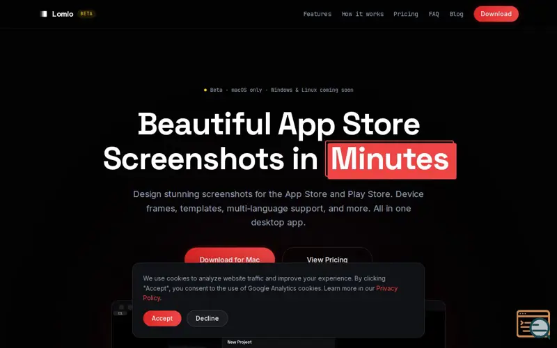 Screenshot of Lomio