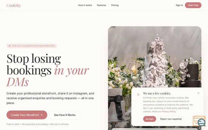 Screenshot of Confetty