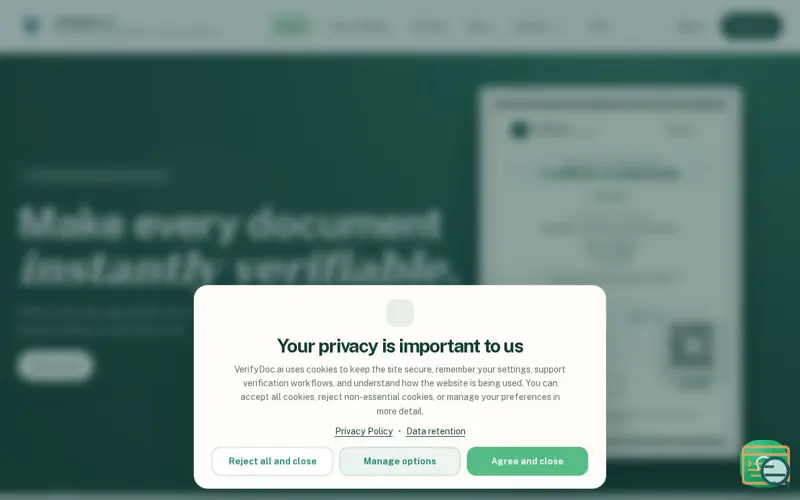 Screenshot of VerifyDoc