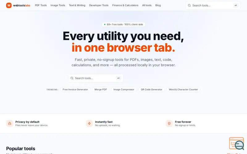 Screenshot of WebToolsLabs