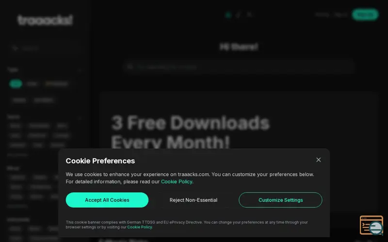 Screenshot of traaacks!
