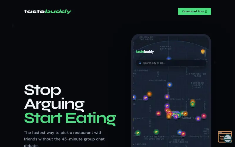 Screenshot of Tastebuddy