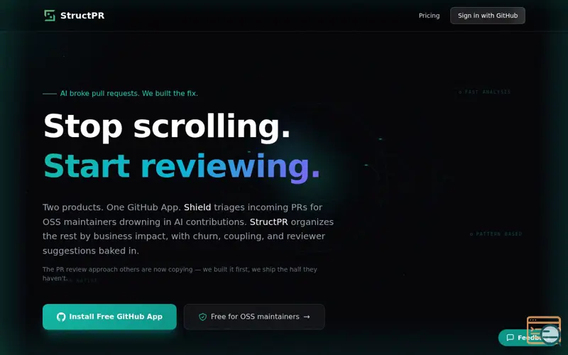 Screenshot of StructPR