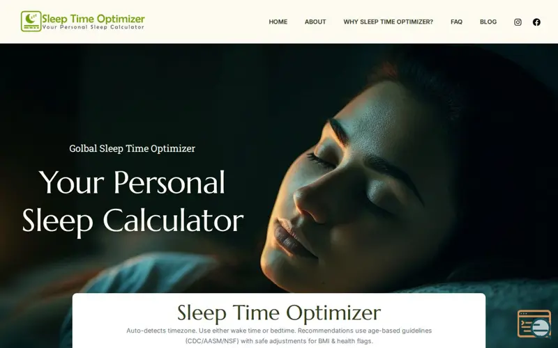 Screenshot of Sleep Time Optimizer