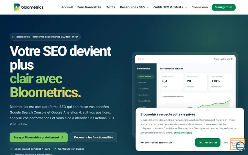 Screenshot of Bloometrics