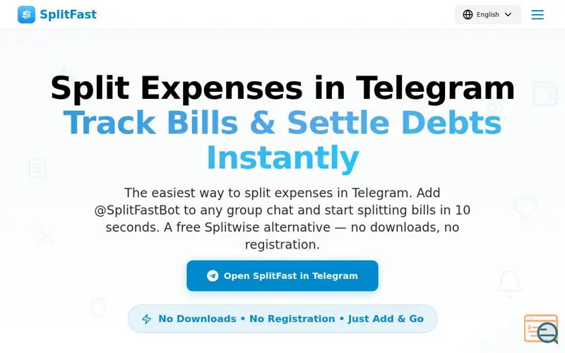 Screenshot of SplitFast, a launch using FirstLook