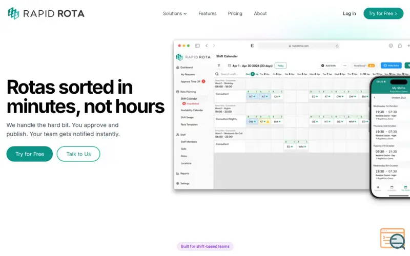Screenshot of Rapid Rota