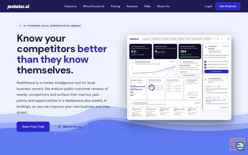 Screenshot of PeekWise.ai