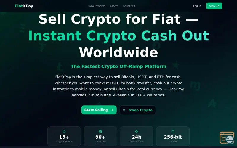 Screenshot of FiatXPay