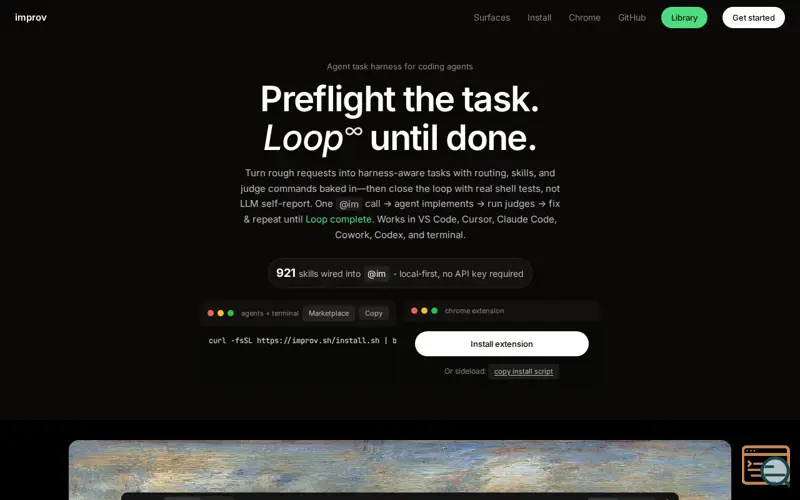 Screenshot of improv.sh