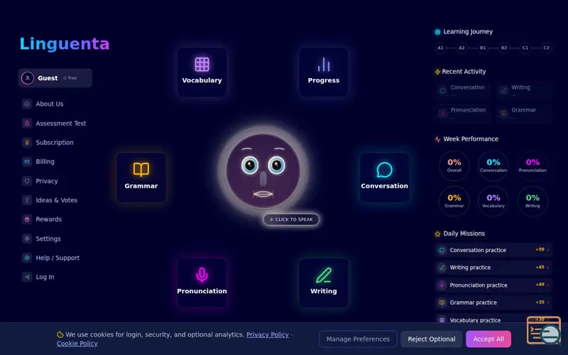 Screenshot of Linguenta