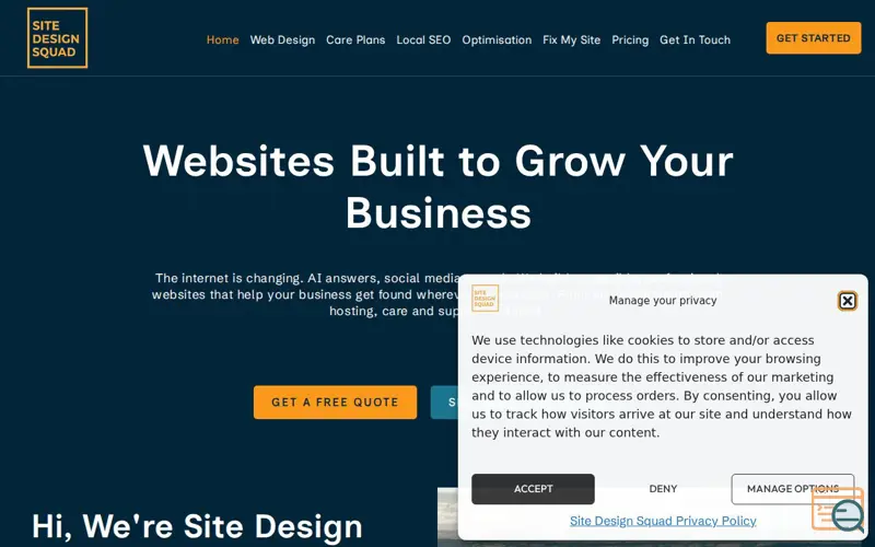 Screenshot of Site Design Squad