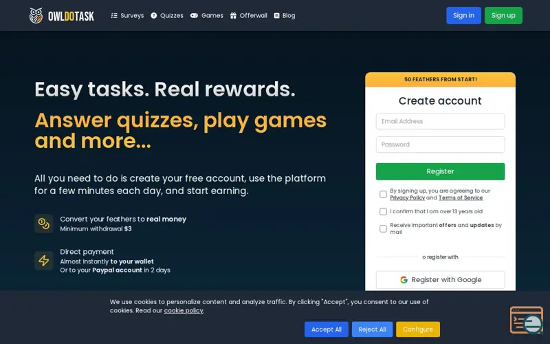 Screenshot of Owldotask