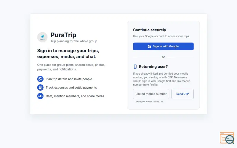 Screenshot of PuraTrip