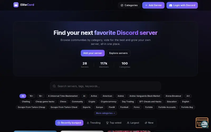 Screenshot of EliteCord
