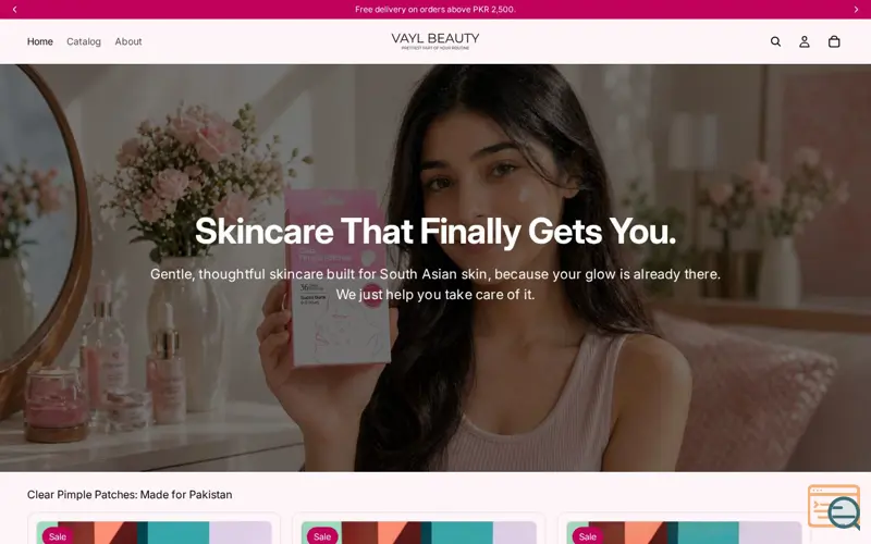 Screenshot of VAYL Beauty
