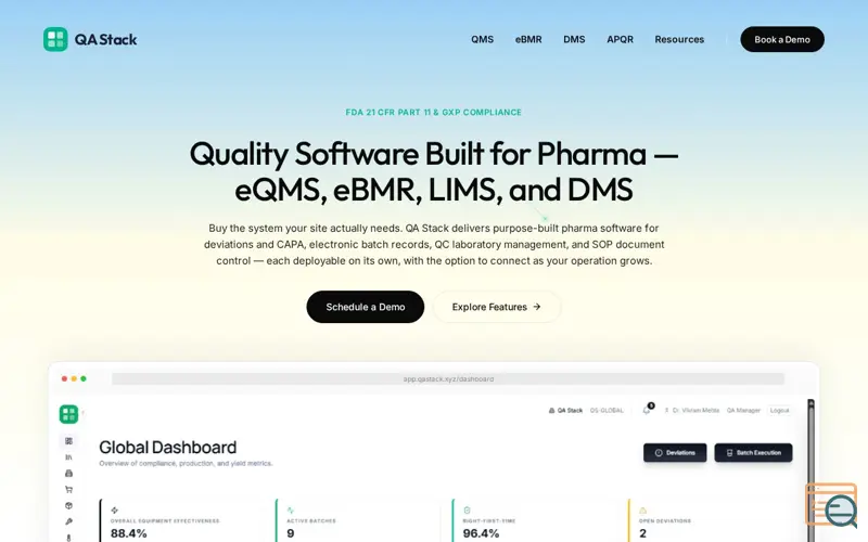 Screenshot of QA Stack