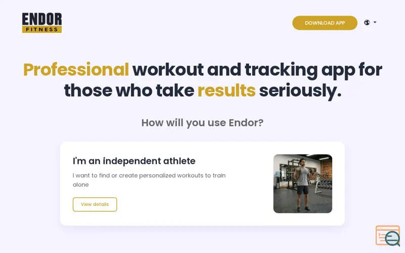 Screenshot of Endor Fitness