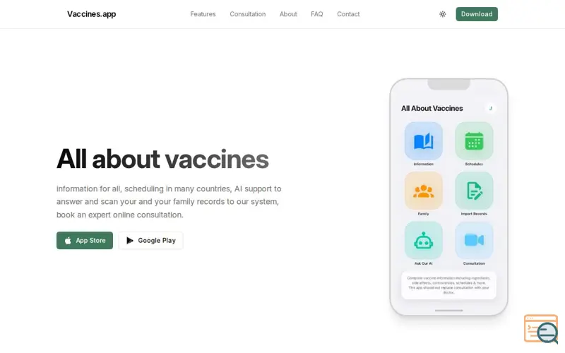 Screenshot of Vaccines