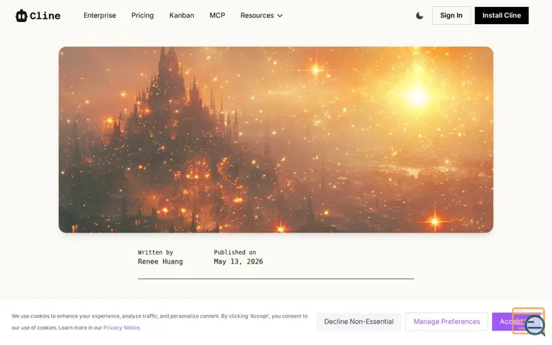 Screenshot of Cline SDK, a launch using Greenhouse