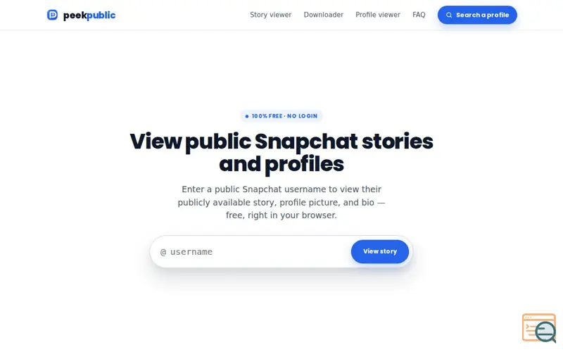 Screenshot of PeekPublic