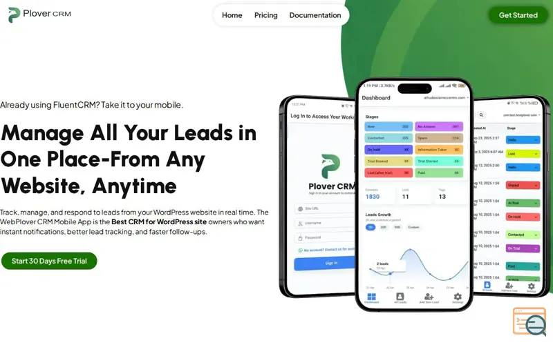 Screenshot of Plover CRM