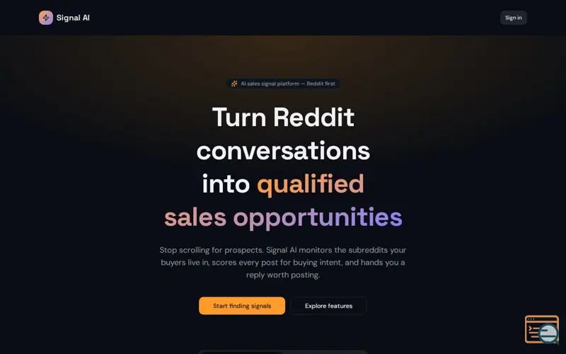 Screenshot of Reddit Signal