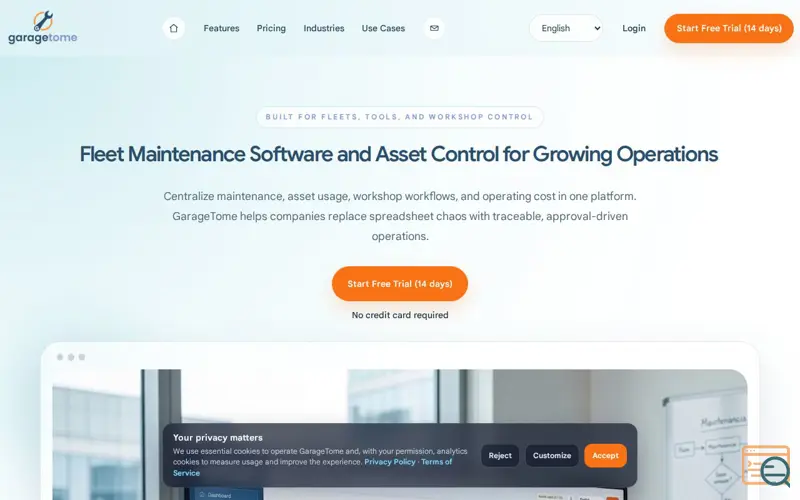 Screenshot of GarageTome