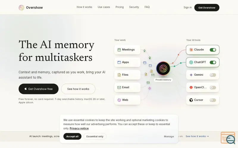 Screenshot of Overshow