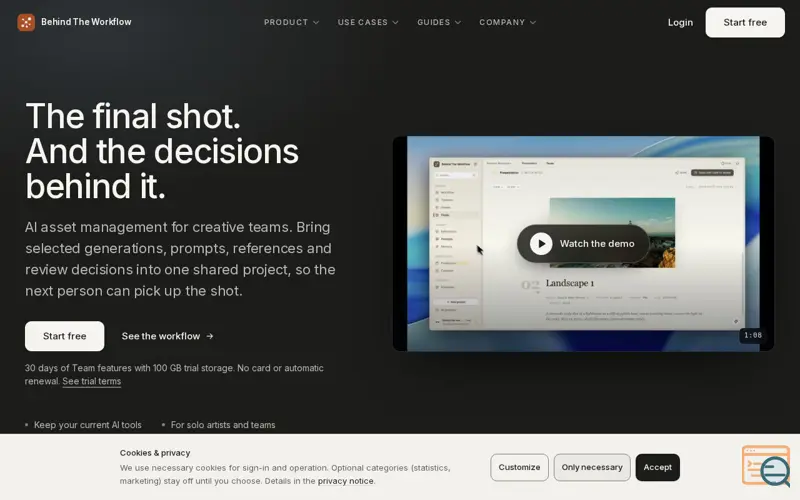 Screenshot of Behind The Workflow, a launch using Magnific AI