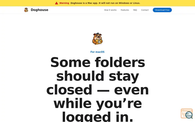 Screenshot of Doghouse — Password-protected folders for Mac