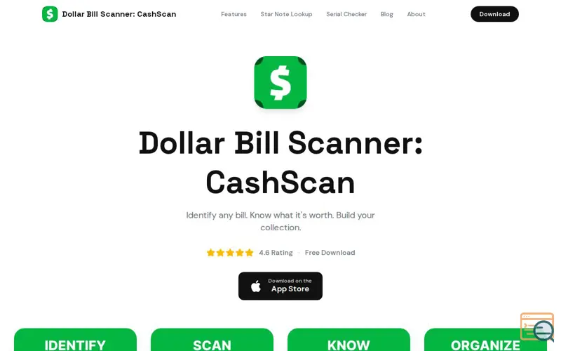 Screenshot of CashScan