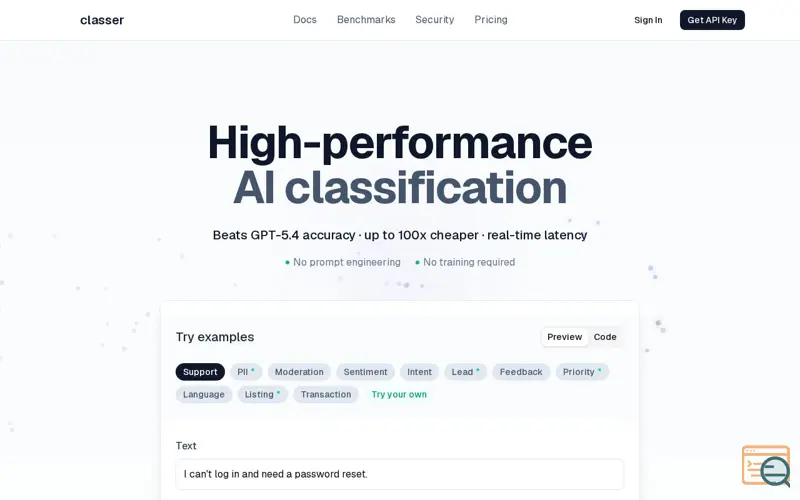 Screenshot of Classer