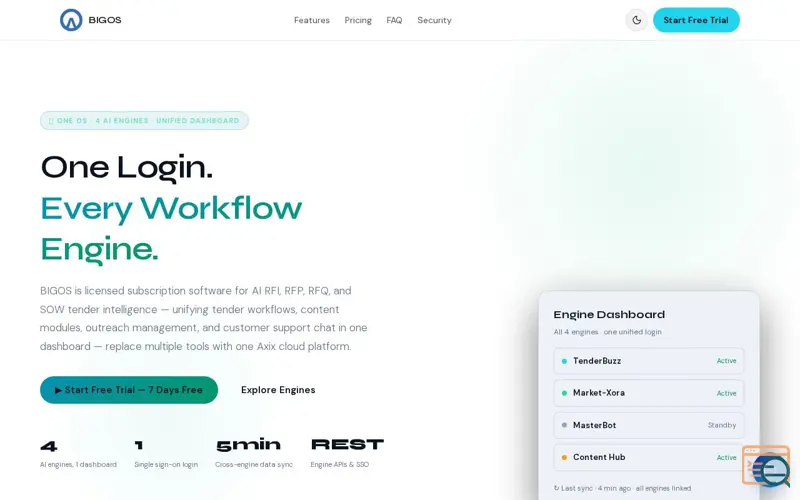Screenshot of BIGOS — AI Business Growth OS