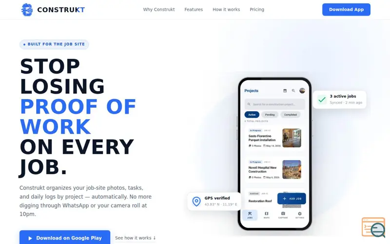 Screenshot of ConstruktApp