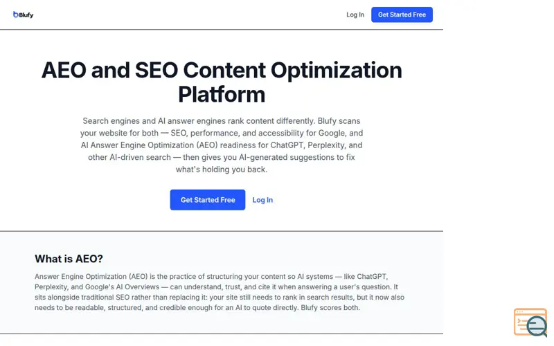 Screenshot of Blufy, a launch using VedanX Solutions