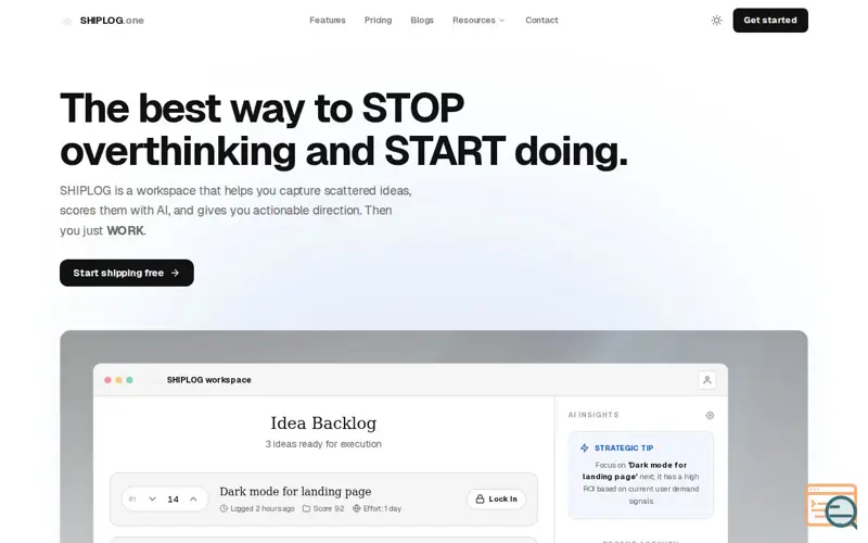 Screenshot of Shiplog