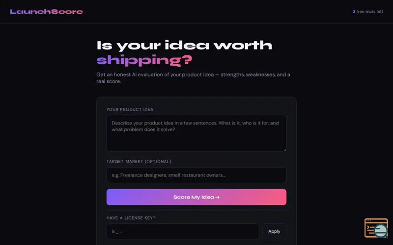 Screenshot of ScoreToLaunch