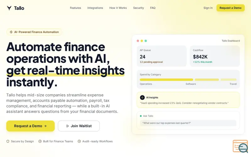 Screenshot of TALLO AI