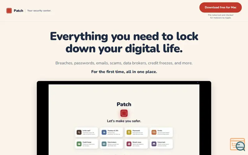 Screenshot of Patch — Fix your breaches