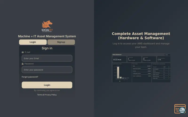 Screenshot of Machine & IT assets Management System