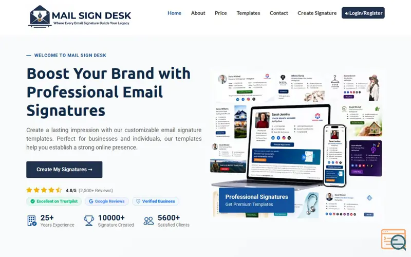 Screenshot of Mail Sign Desk , a launch using Swiper