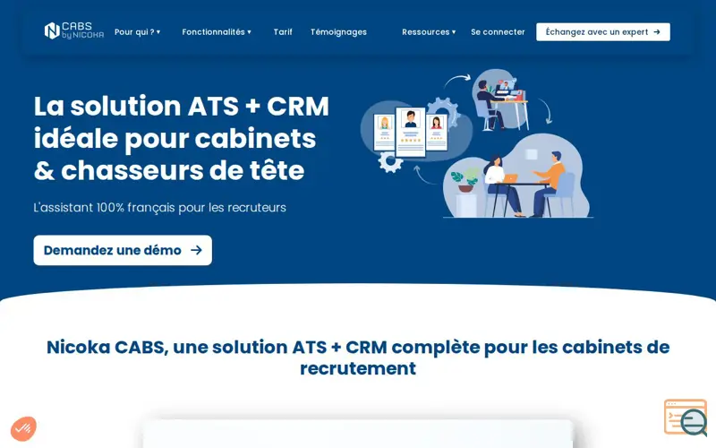 Screenshot of CABS, a launch using Axeptio