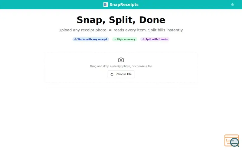 Screenshot of Snapreceipts