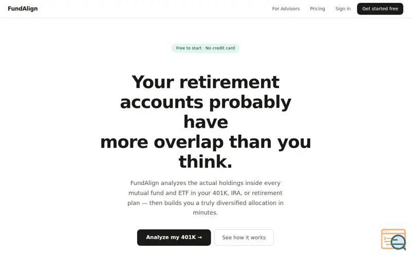 Screenshot of FundAlign