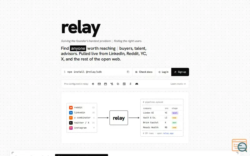 Screenshot of Relay
